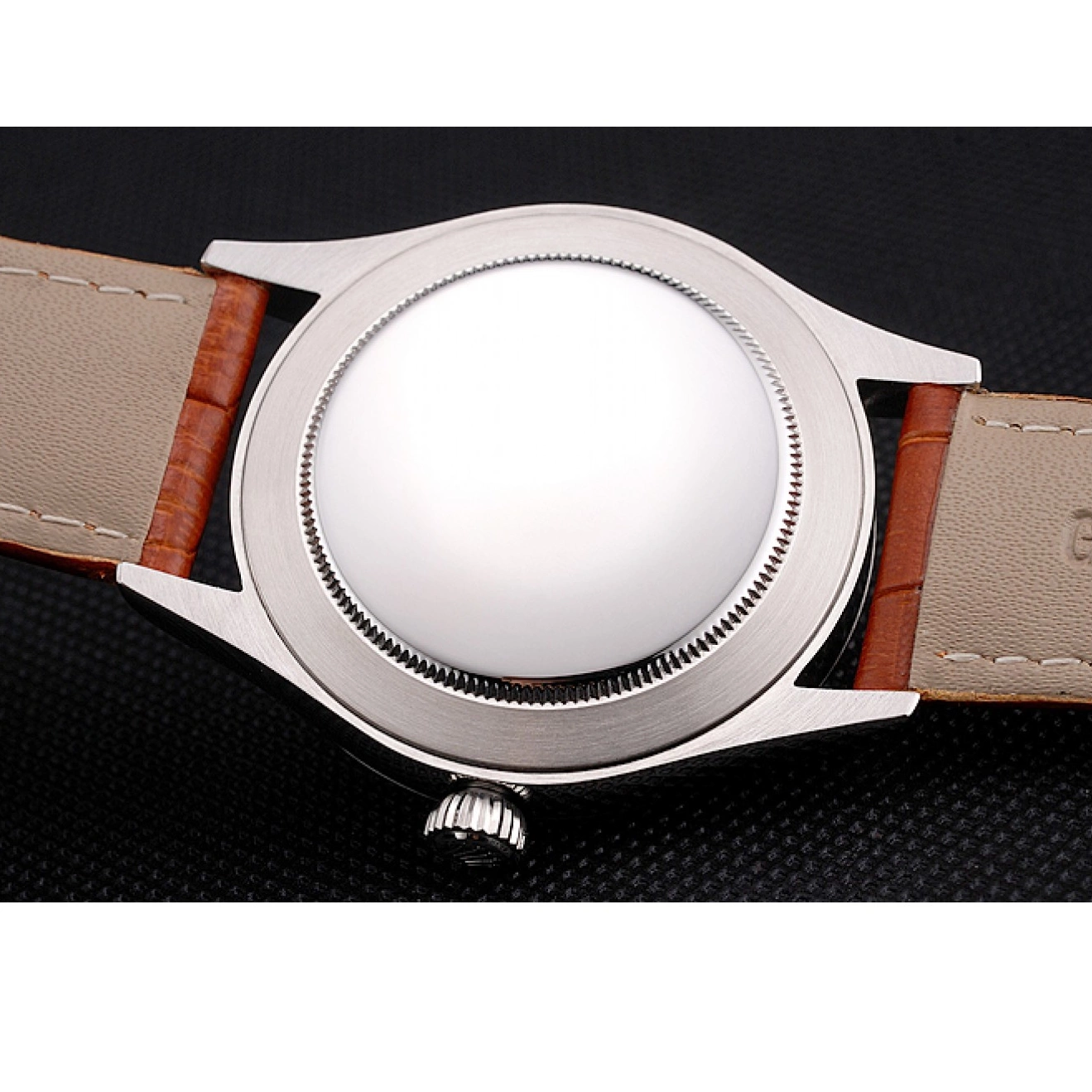 Aaa replica Case Blue Light Strap Datejust Swiss Dial Rolex Brown Leather Steel Stainless 0814